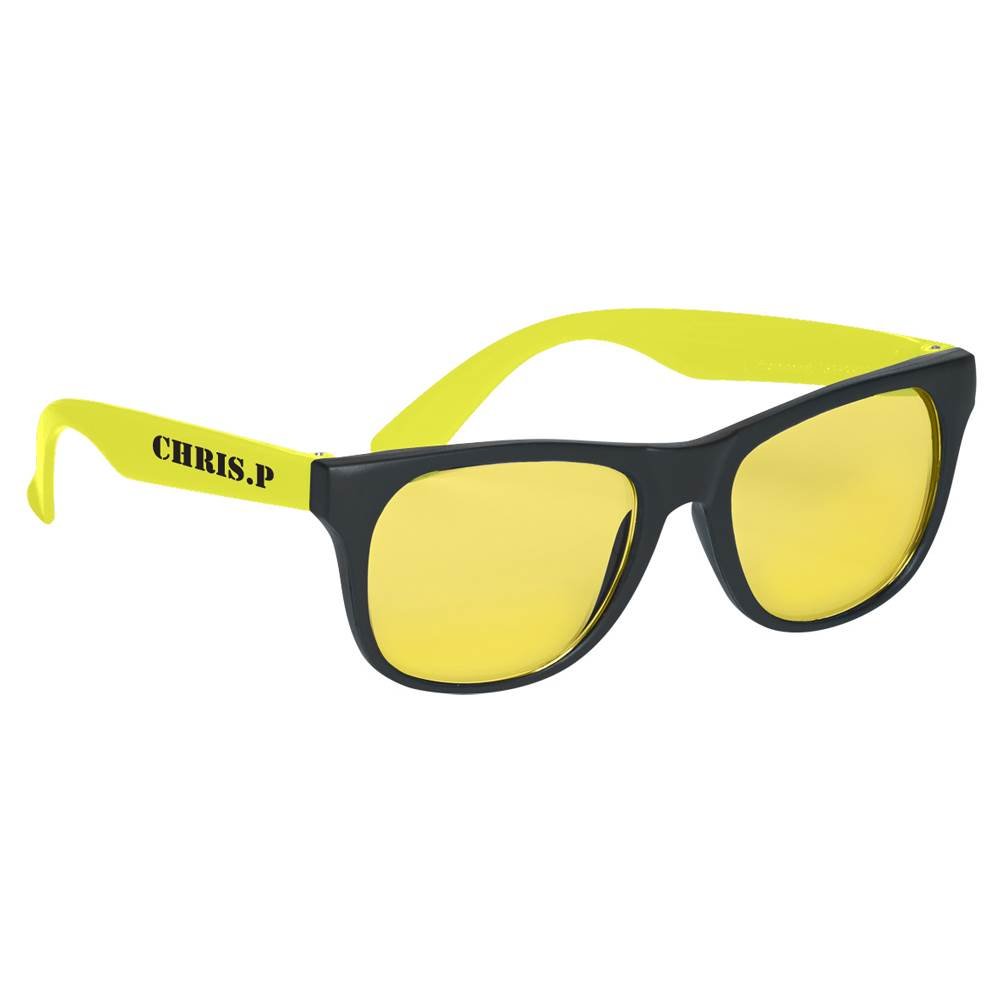 Tinted Lenses Rubberized Sunglasses - Personalization Available