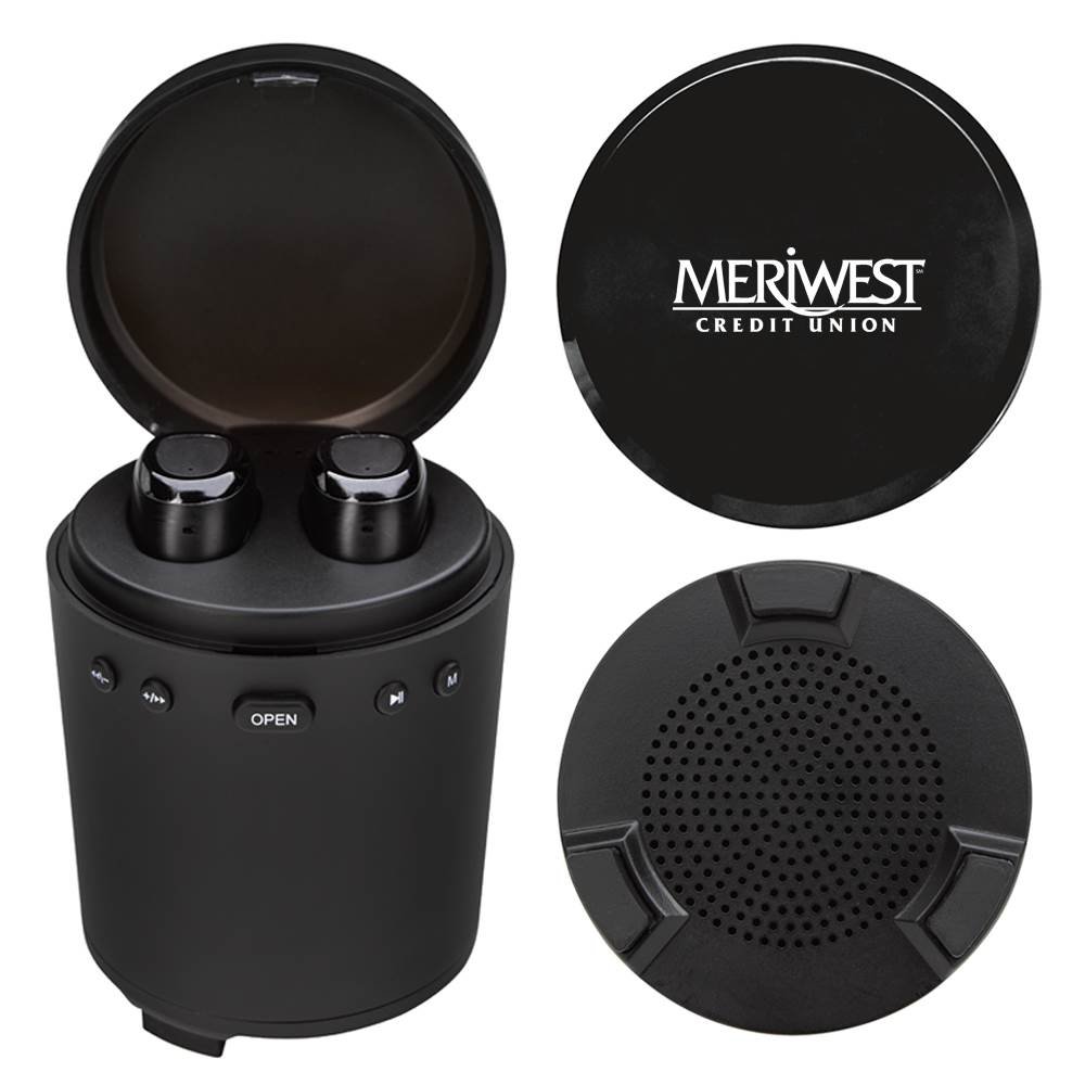Music Station with TWS Earbuds and Speaker - Personalization Available