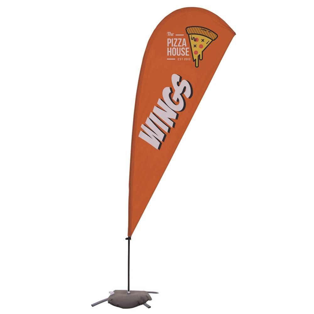 9.5' Value Teardrop Sail Sign Kit (Cross Base) - Full-Color Dye Sublimation Personalization Available
