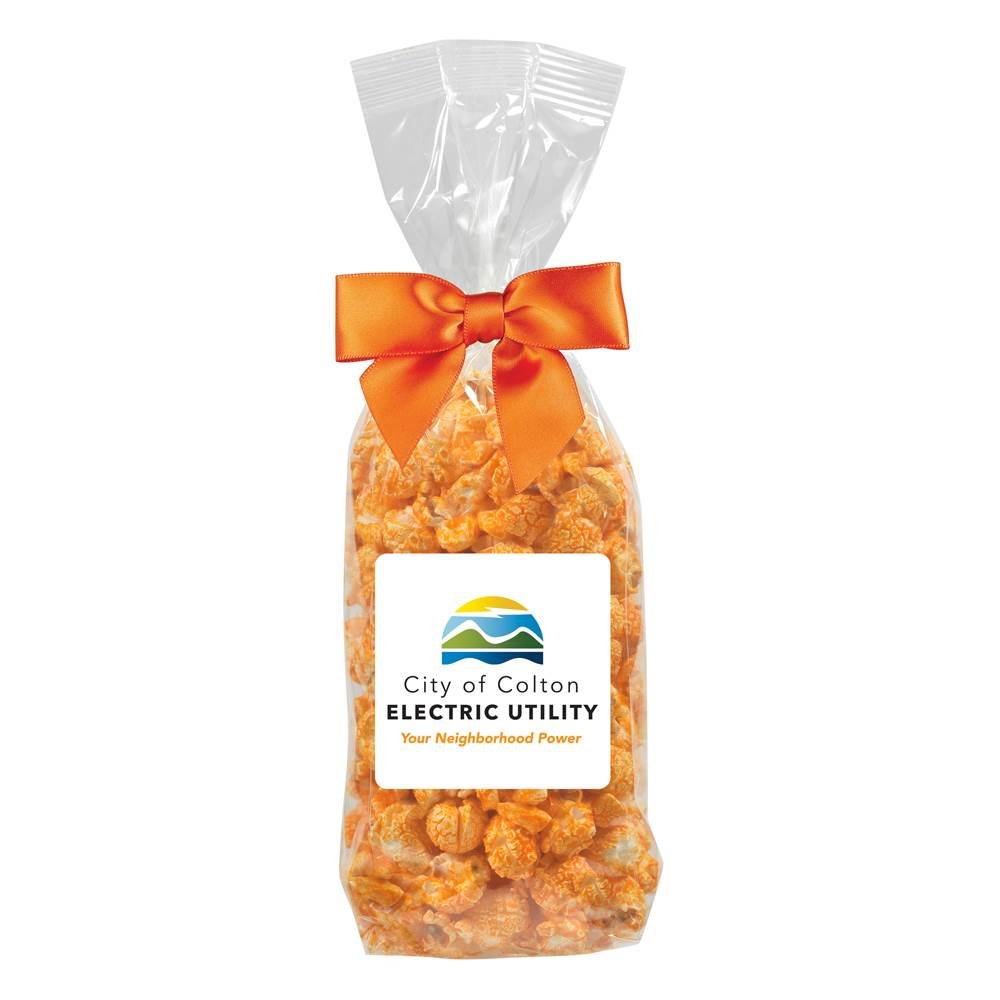 Gourmet Cheddar Popcorn Gift Bag FullColor Label Personalization Available Positive