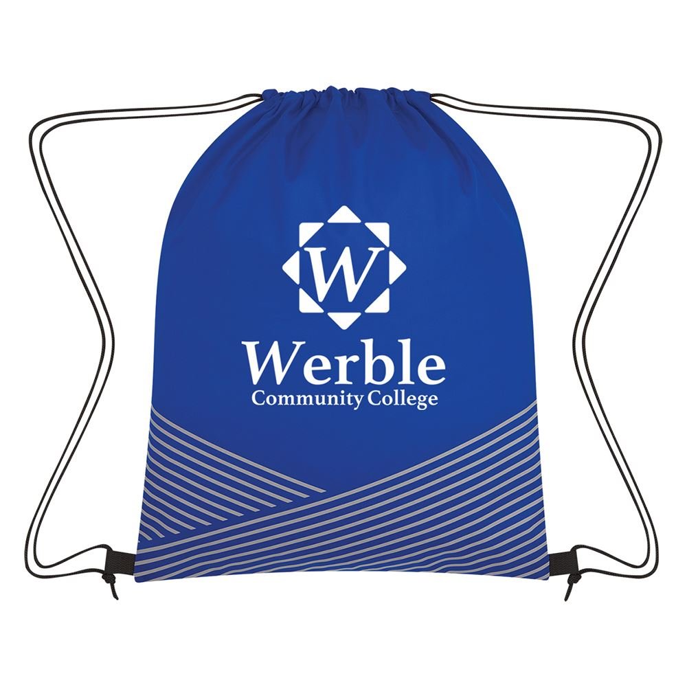 Reflective Striped Drawstring Backpack - Personalization Available