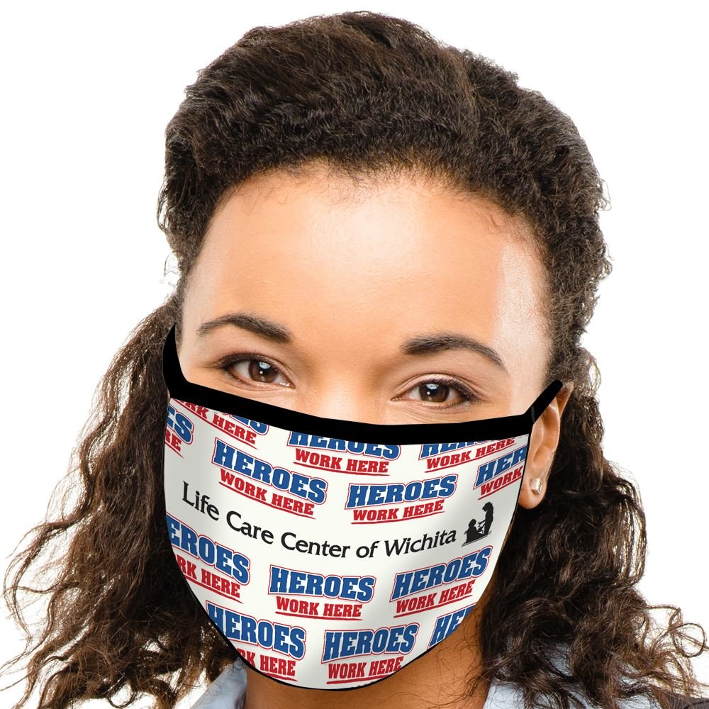 Heroes Work Here American Made 3-Ply Mask - Personalization Available