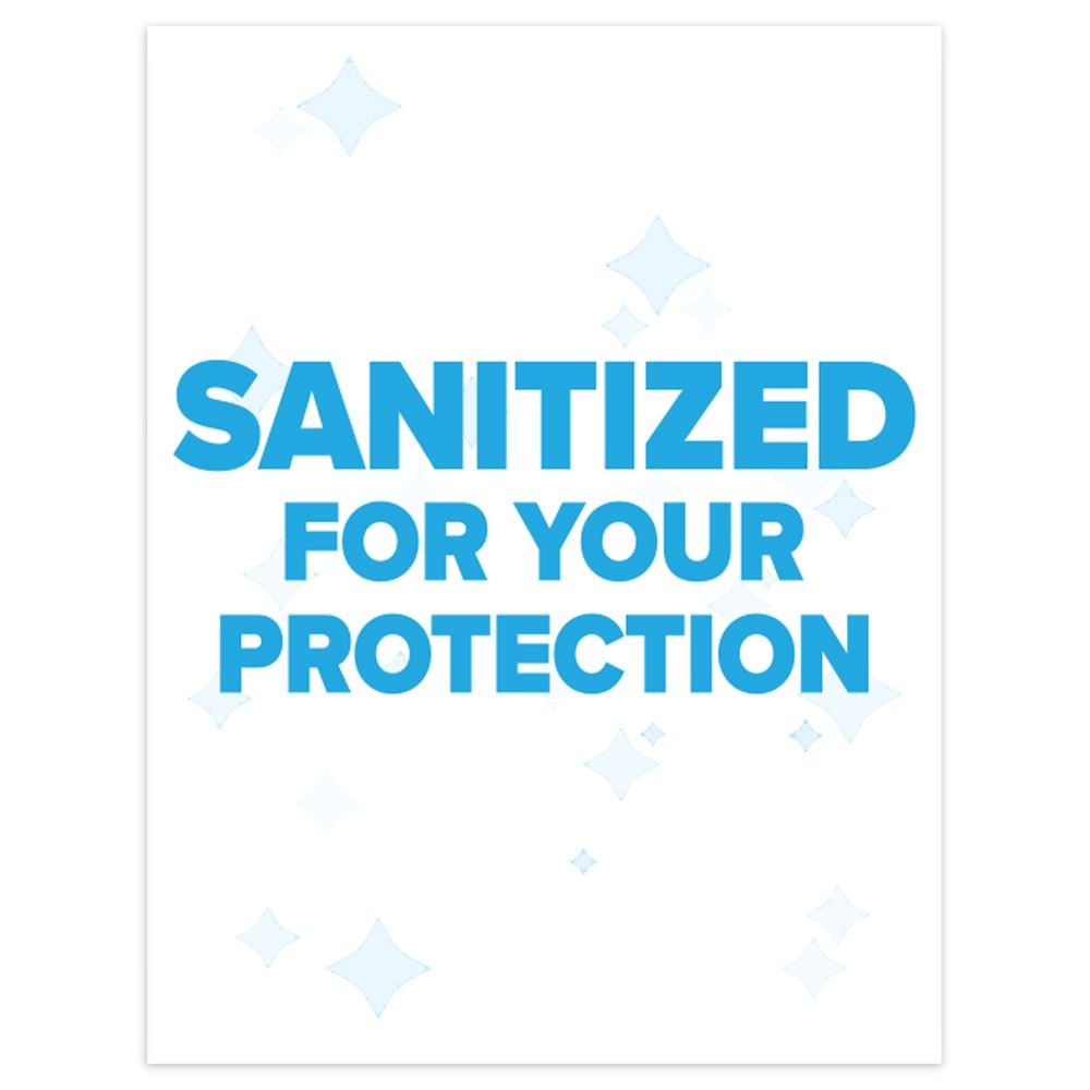 Sanitized For Your Protection Table Tent