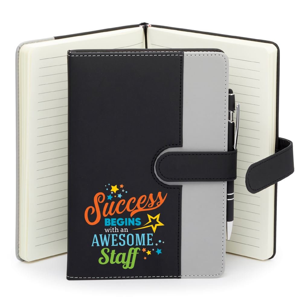 Success Begins With An Awesome Staff Fairfax Journal With Magnetic Closure & Stylus Pen