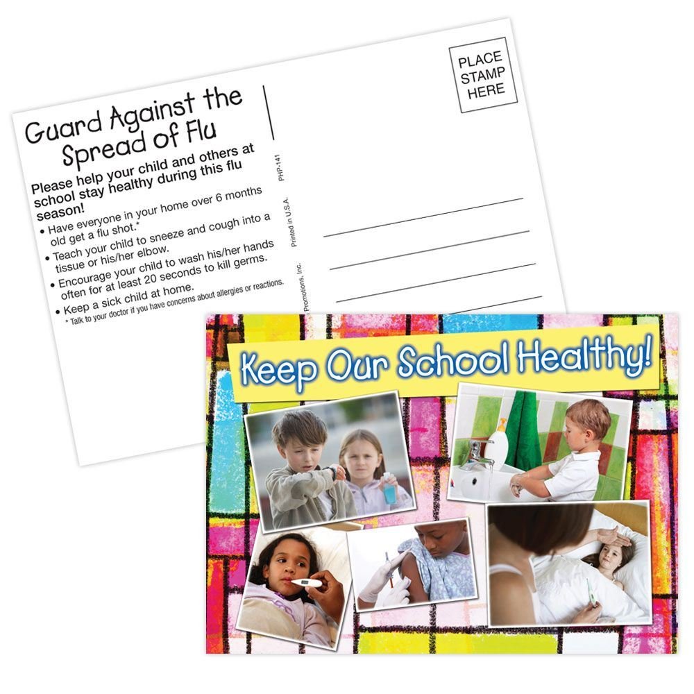 Keep Our School Healthy Postcard - Personalization Available