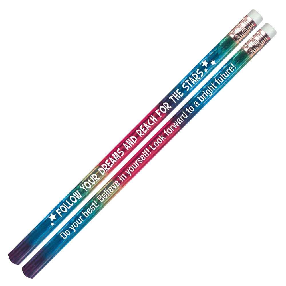 Follow Your Dreams And Reach For The Stars Sparkle Foil Pencils - Pack of 25