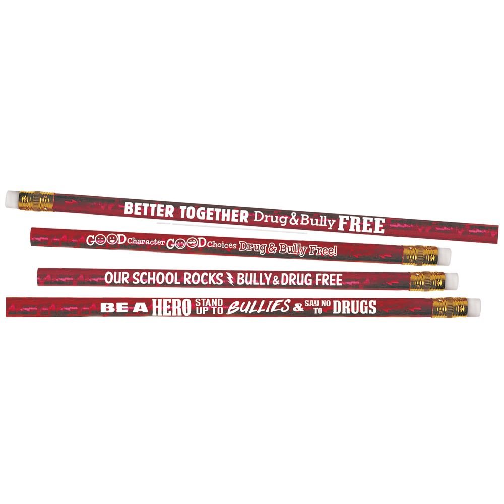 Bully- & Drug-Free Sparkle Foil Pencil Assortment - Pack of 100