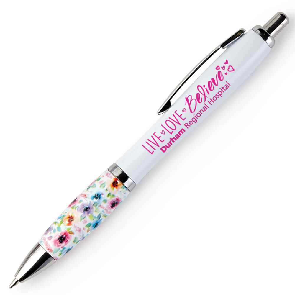 Live, Love, Believe Floral Grip Awareness Pen Plus Personalization