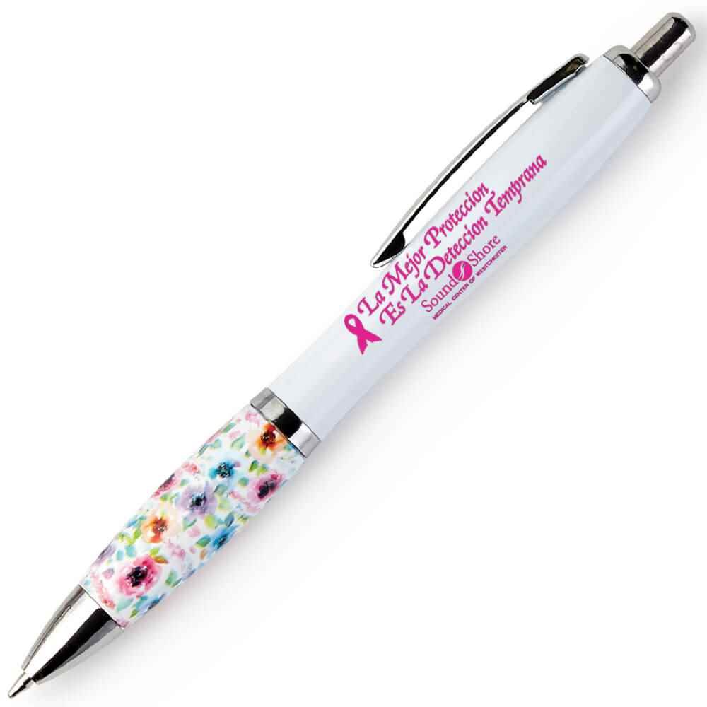 La Mejor Protecci&oacute;n Es La Detecci&oacute;n Temprana Spanish Floral Grip Awareness Pen Plus Personalization