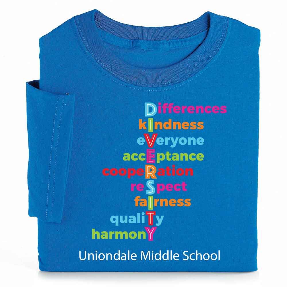 Diversity Acrostic Adult Positive T-Shirt with Personalization