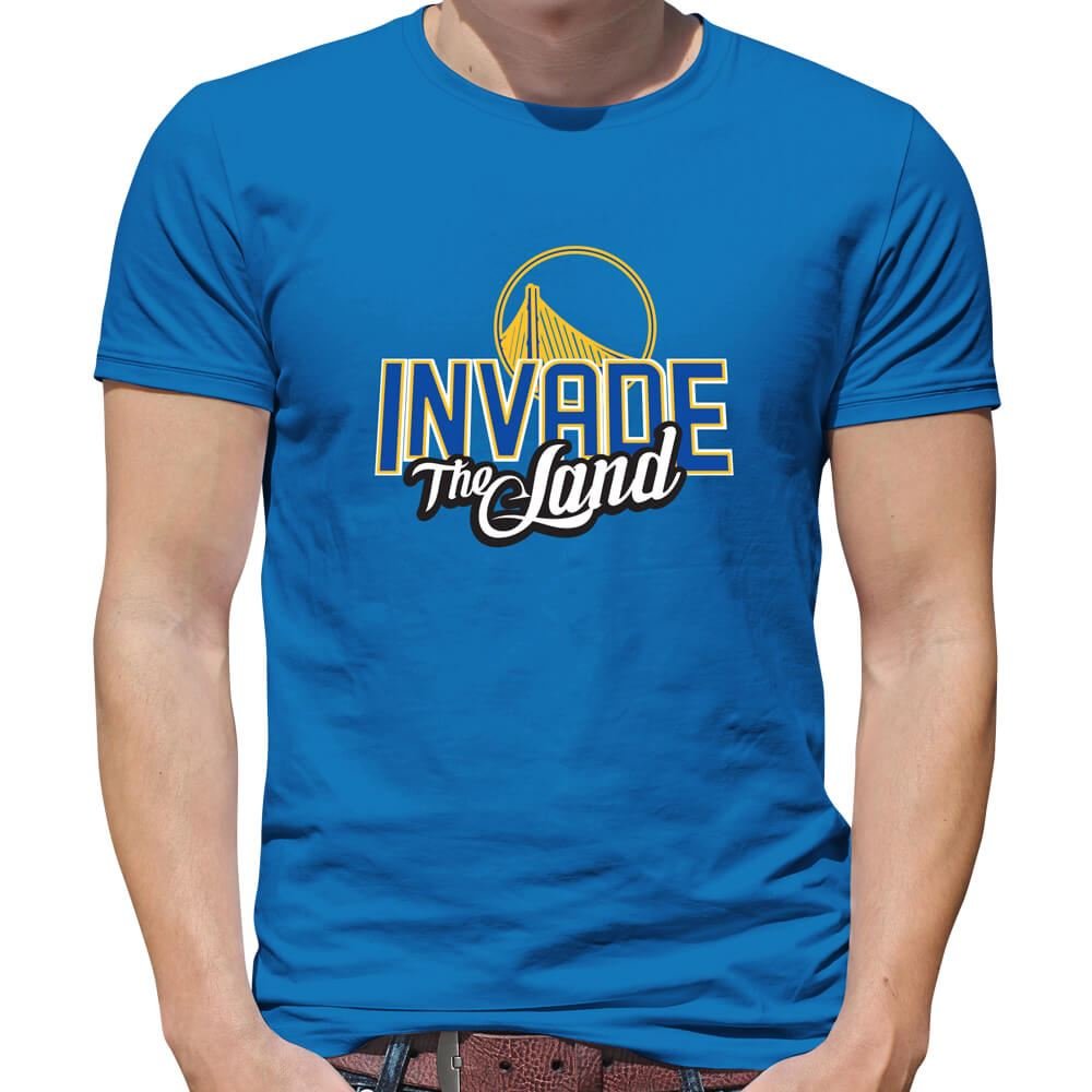 Invade The Land Mens Short Sleeved 100% Cotton T-Shirt  -  Personalization Available