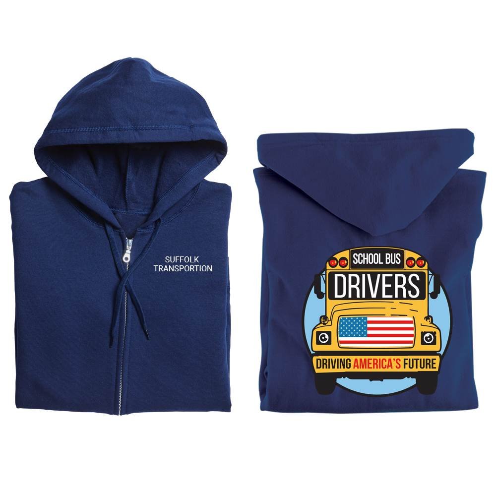 School Bus Drivers: Driving America's Future Gildan&reg; Full-Zip Hooded Sweatshirt - Personalization Available
