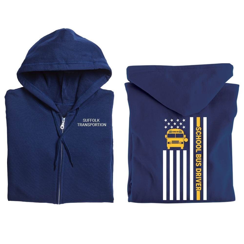 School Bus Driver Gildan&reg; Full-Zip Hooded Sweatshirt - Personalization Available