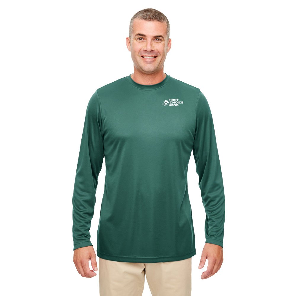 UltraClub® Unisex Cool & Dry Performance Long-Sleeved Top - Silkscreened Personalization Available