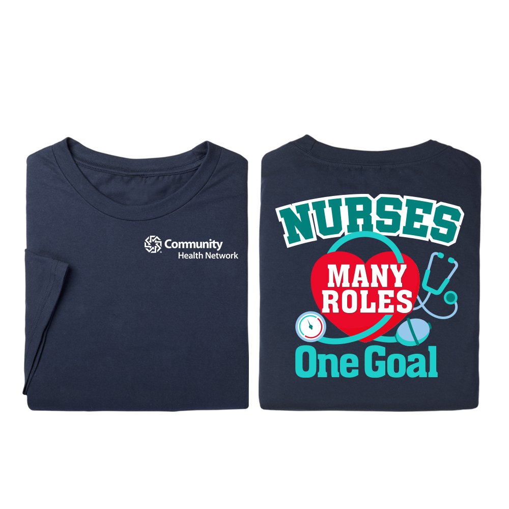 Nurses: Many Roles, One Goal Unisex 2-Sided Short-Sleeved T-Shirt ...