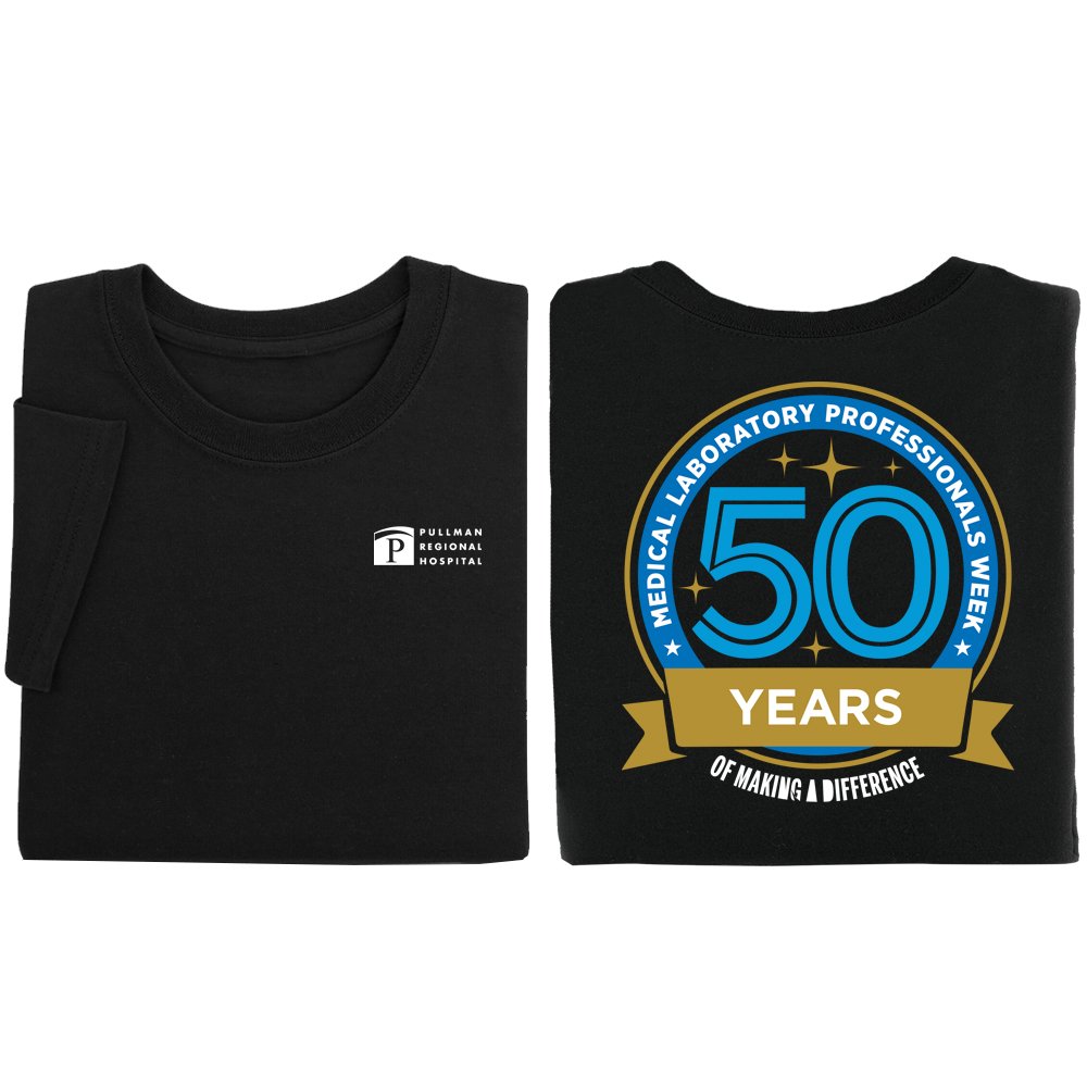 Medical Laboratory Professionals Week 50th Anniversary Unisex 2-Sided Short-Sleeved T-Shirt - Silkscreened Personalization Available