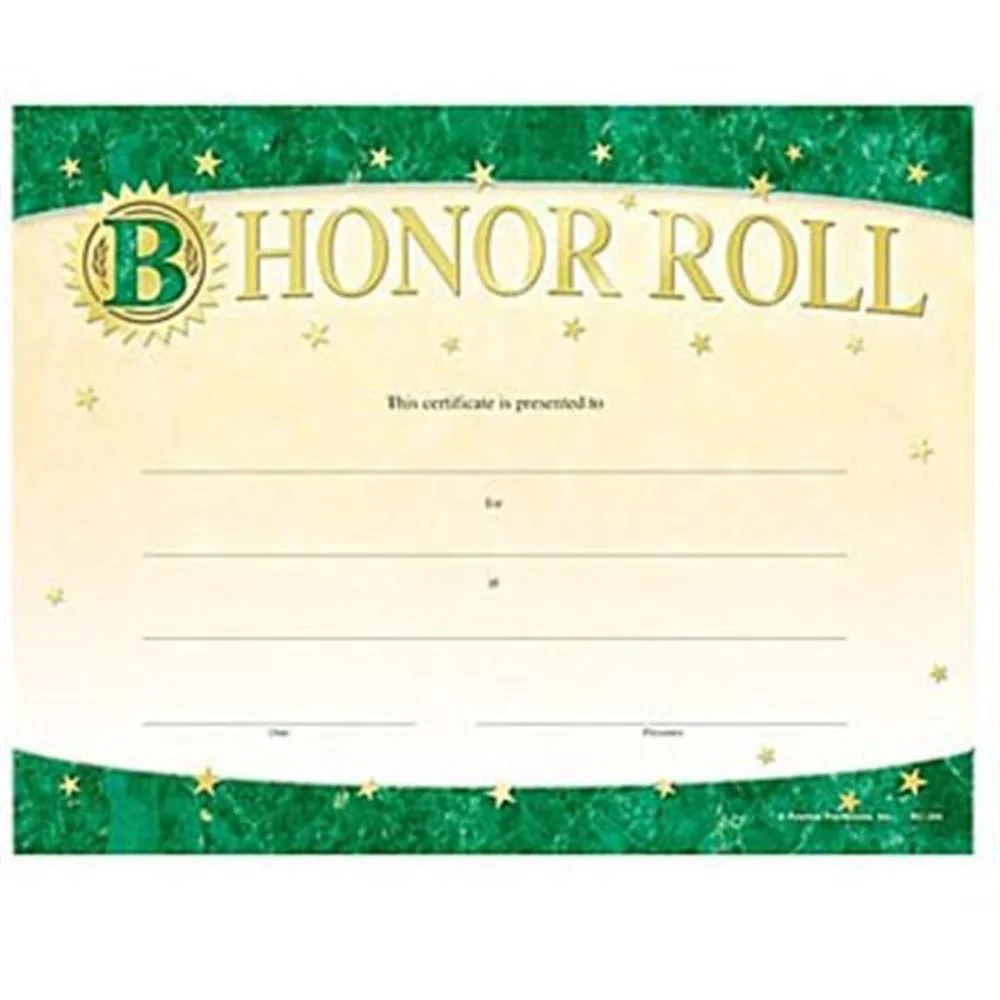 B Honor Roll Gold Foil-Stamped Certificates | Positive Promotions b-honor-roll-gold-foil-stamped-certificates-positive-promotions