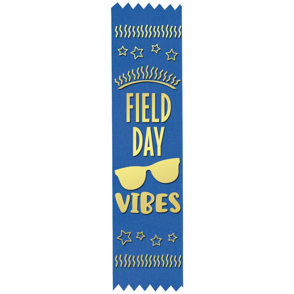 Field Ribbon Field Day Vibes Gold Foil-Stamped Participant Ribbons - Pack of 100 ...