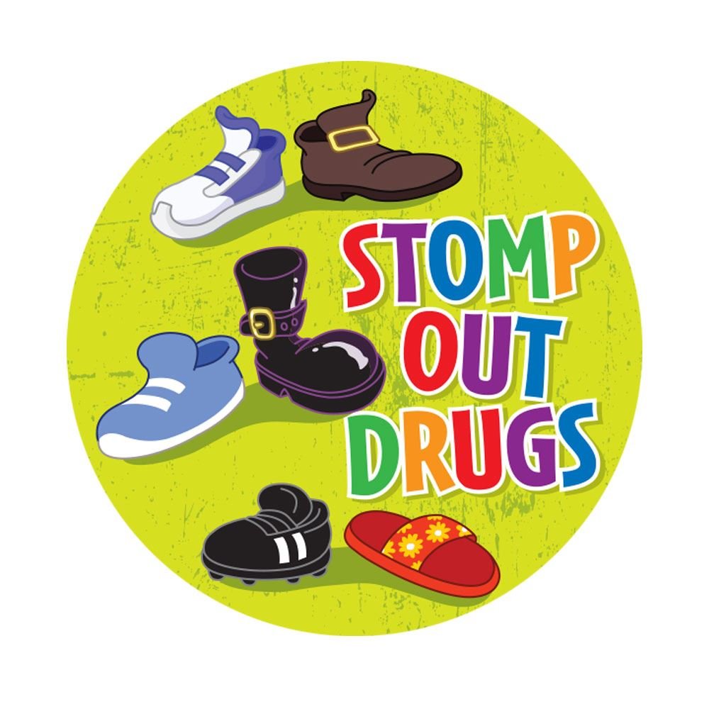 Stomp Out Drugs Theme Day Stickers - Roll of 200