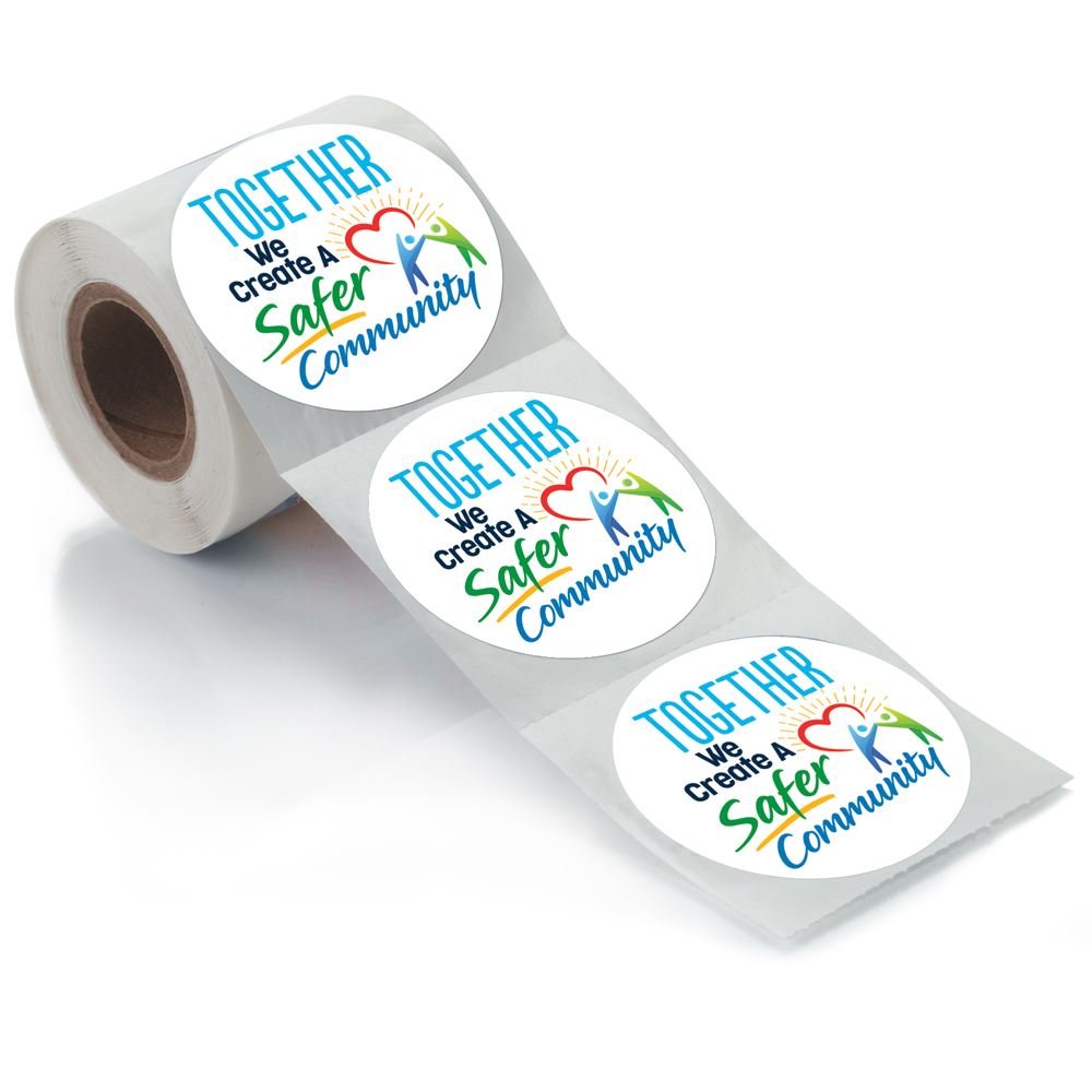Together We Create A Safer Community Sticker Roll | Positive Promotions