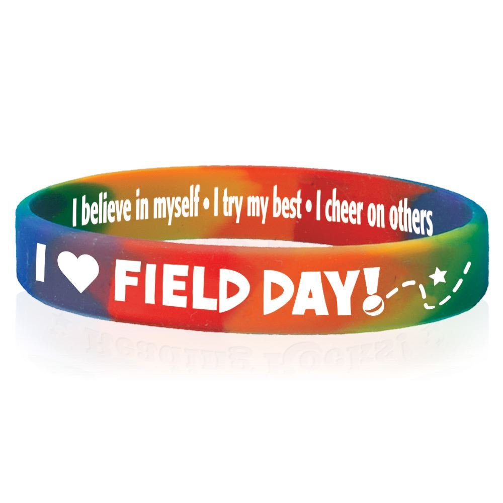 I (Heart) Field Day 2Sided Silicone Bracelet Pack of 10 Positive