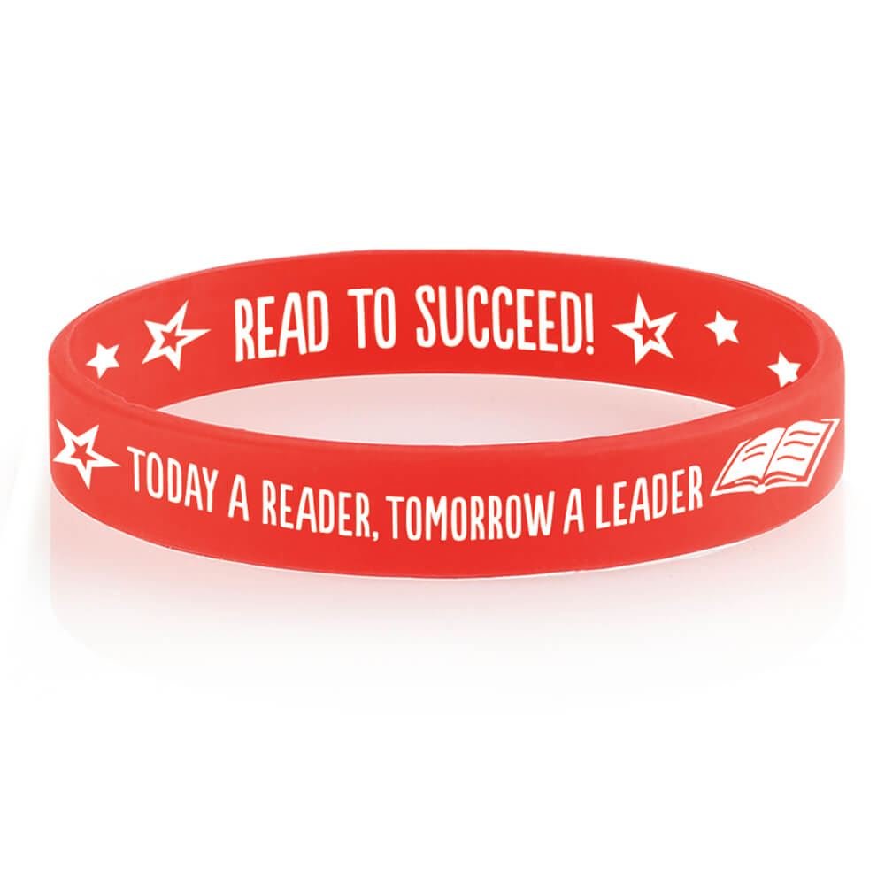 Today A Reader, Tomorrow A Leader 2-Sided Silicone Bracelets - Pack of 10