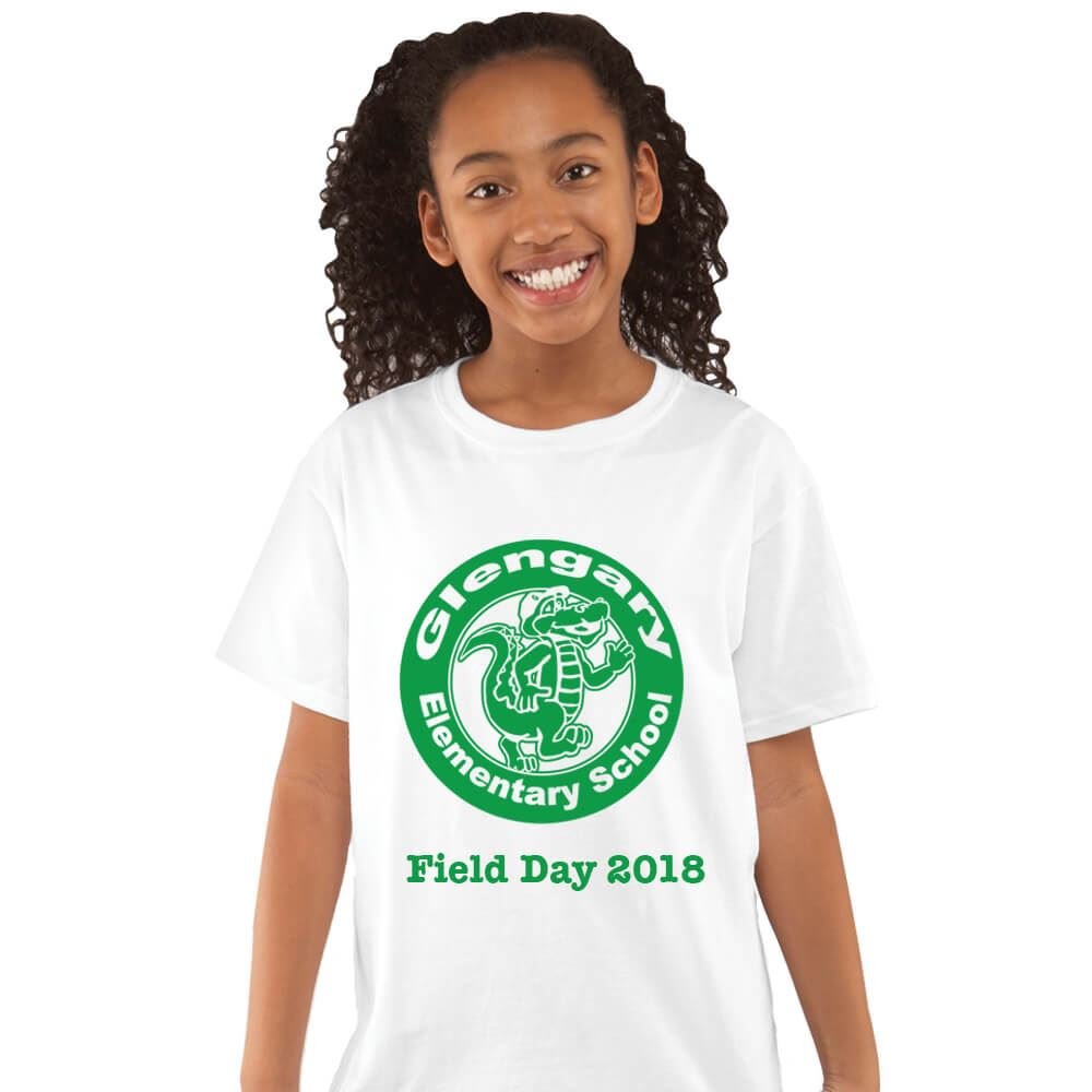 Youth 100% Cotton Fully Custom One-Color White T-Shirt