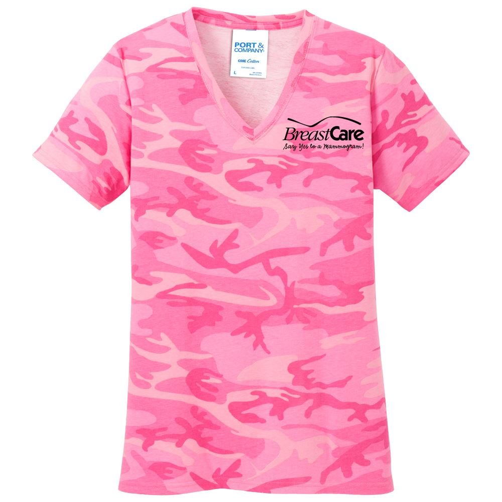 Port & Company&reg; Women's Core Cotton Camo T-Shirt - Personalization Available