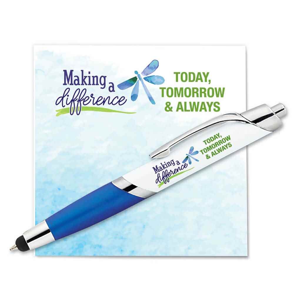 Making A Difference Today, Tomorrow & Always Sticky Pad & Stylus Pen Set