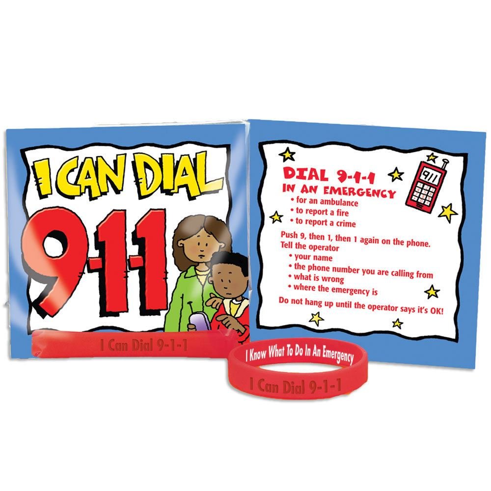 I Can Dial 9-1-1 Silicone Wristband & Card