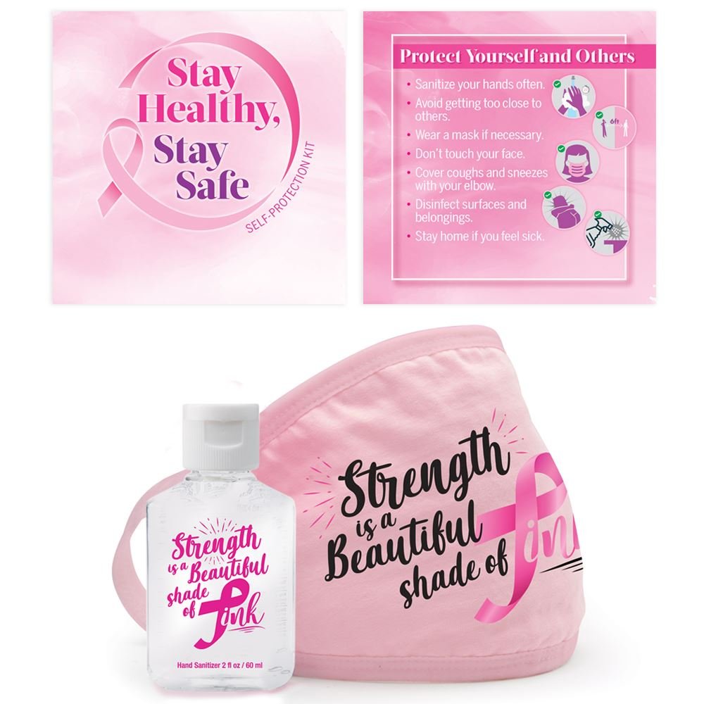 Strength Is A Beautiful Shade Of Pink Hand Sanitizer & Face Mask Self-Protection Kit