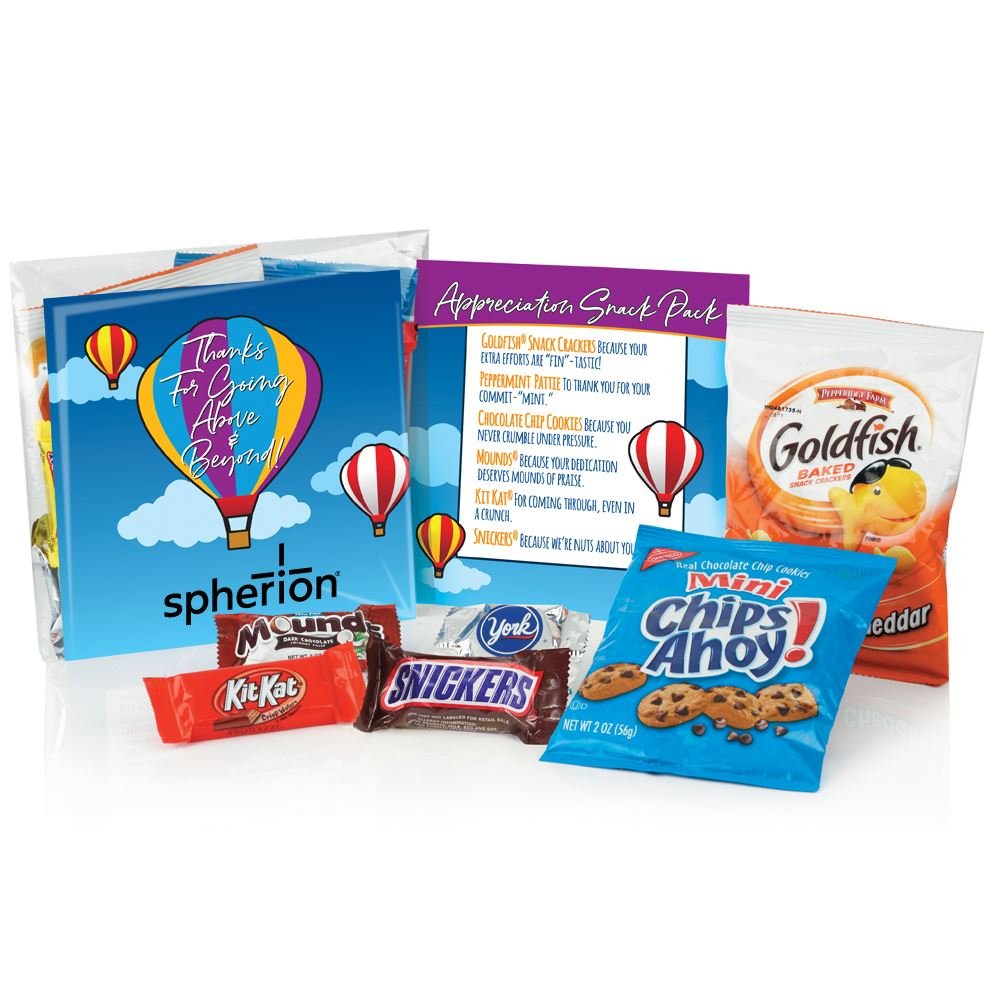 Thanks For Going Above & Beyond Appreciation Snack Pack - Personalization Available