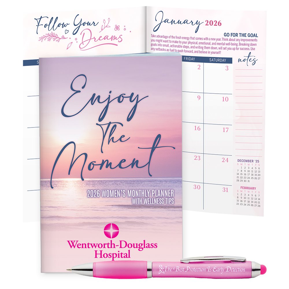 2026 Women's Monthly Planner & Stylus Pen Value Gift Set - One-Color Personalization Available