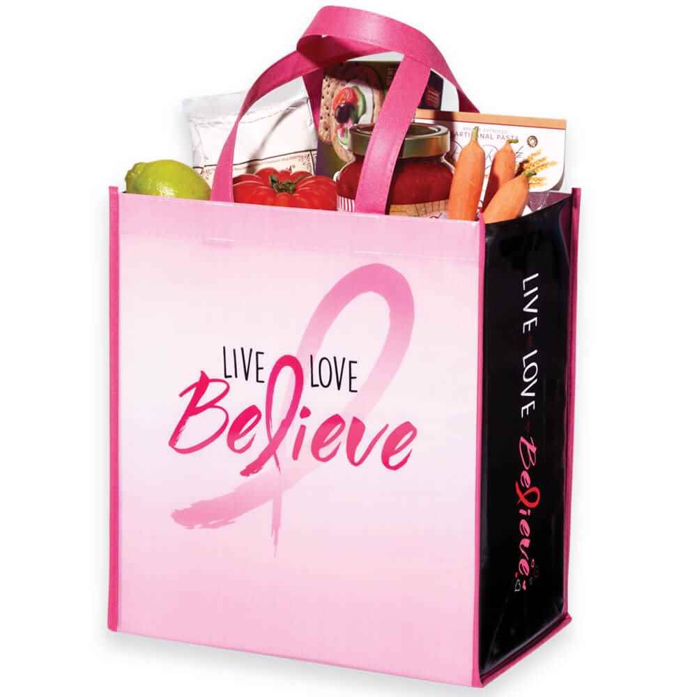 Live, Love, Believe Laminated Eco-Shopper Tote