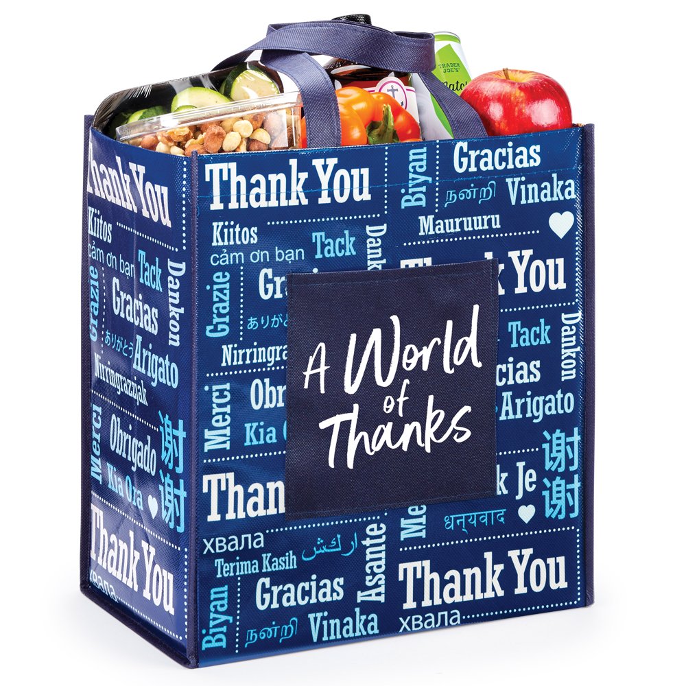 A World Of Thanks/Thank You Word Cloud Laminated Eco-Shopper Tote ...