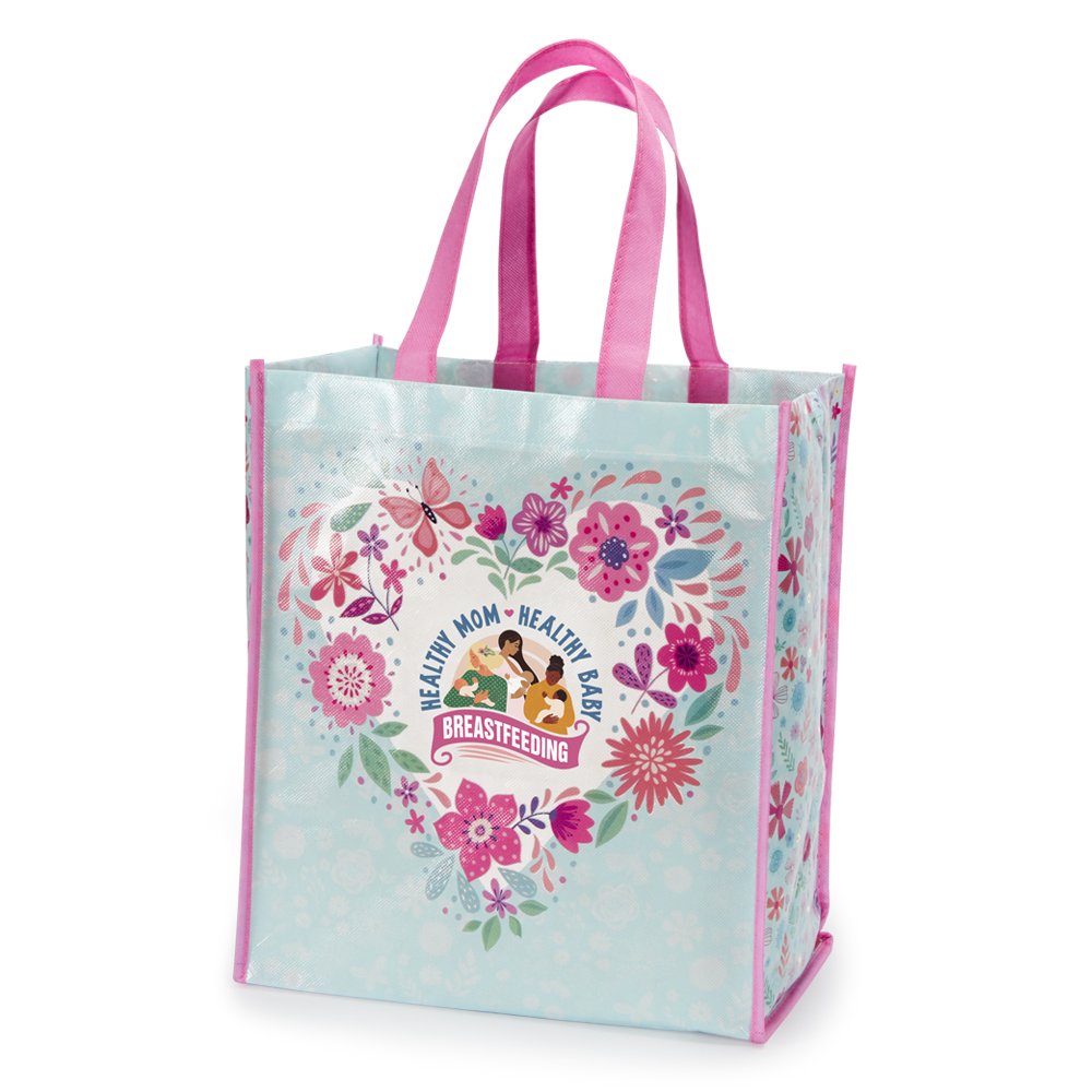 Breastfeeding Healthy Mom, Healthy Baby NonWoven Laminated Tote Bag