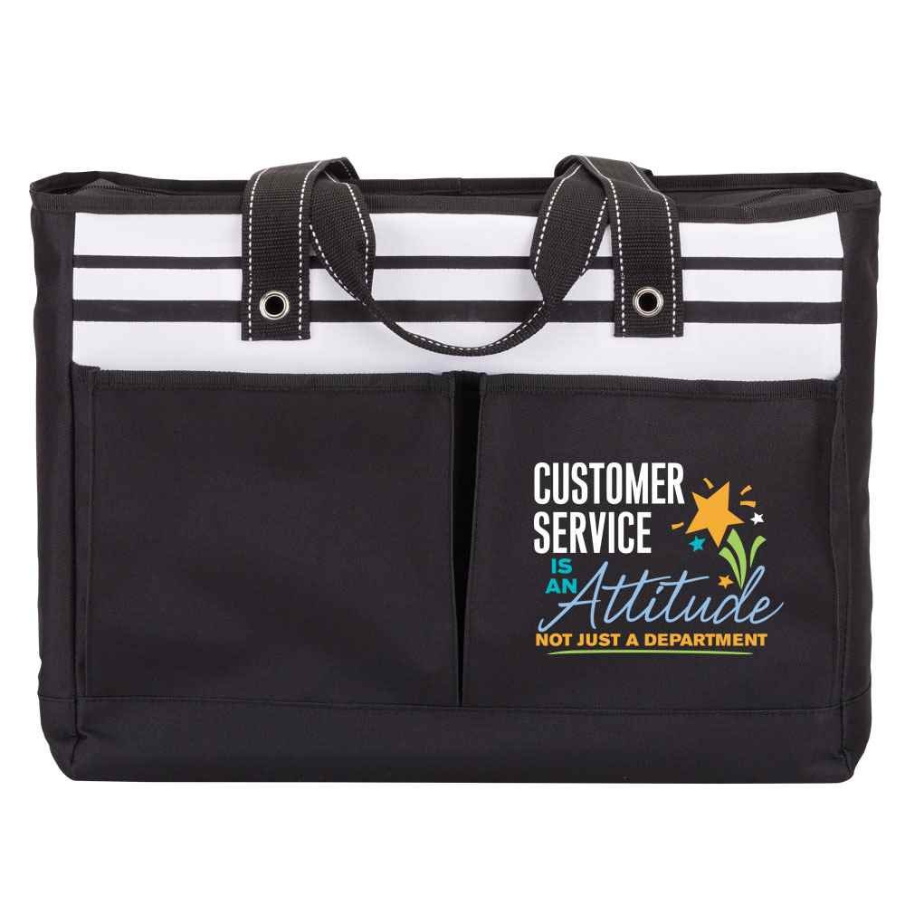 Customer Service Is An Attitude, Not Just A Department Traveler Two-Pocket Tote Bag