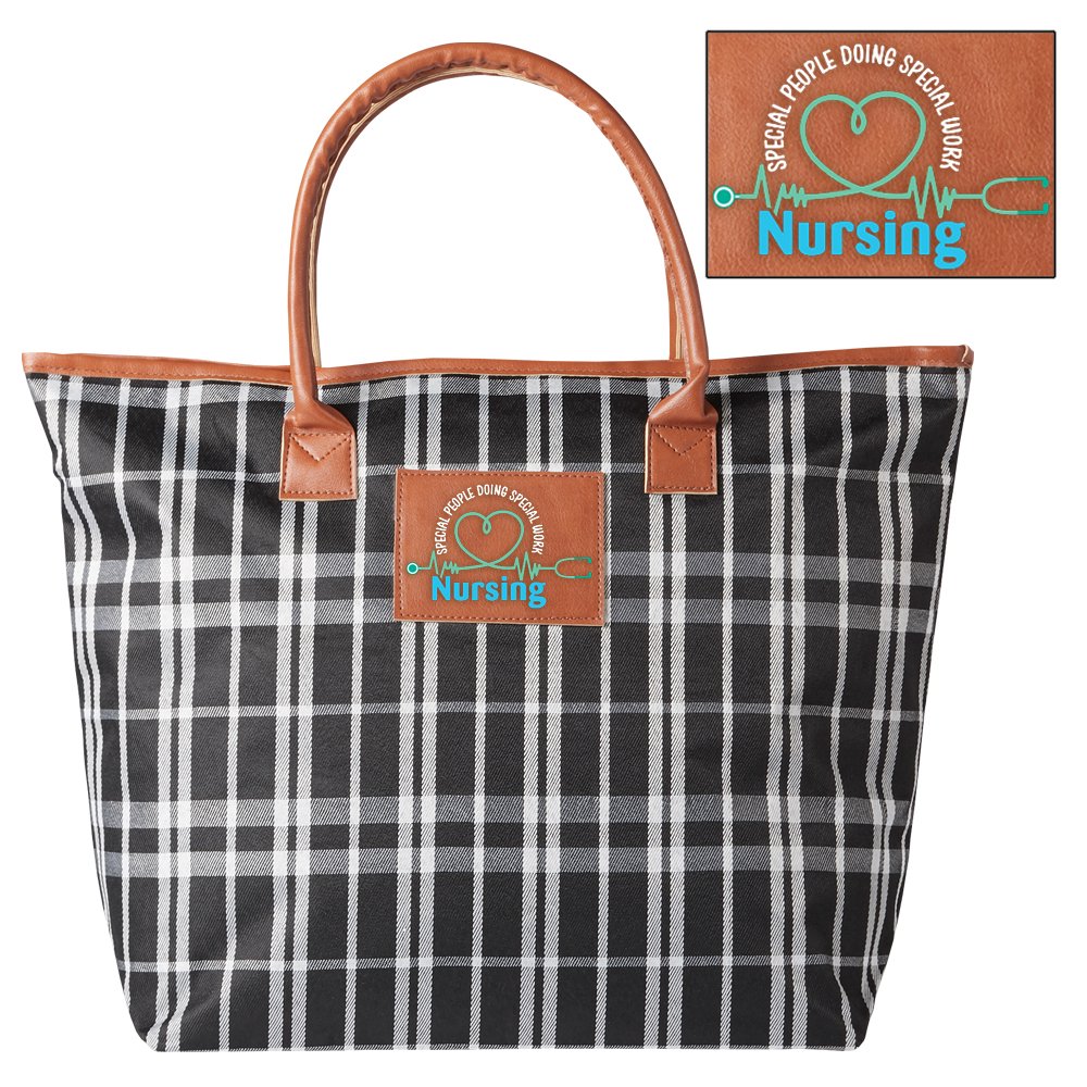 Nursing: Special People Doing Special Work Plaid Carryall Tote Bag