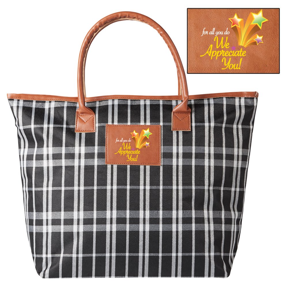 For All You Do, We Appreciate You! Plaid Carryall Tote Bag