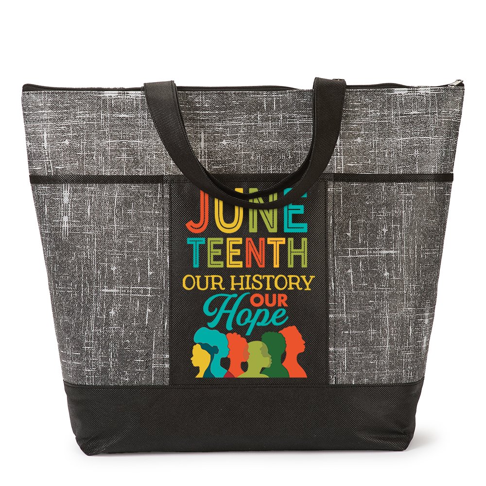 Juneteenth: Our History, Our Hope Malibu Non-Woven Zippered Tote Bag