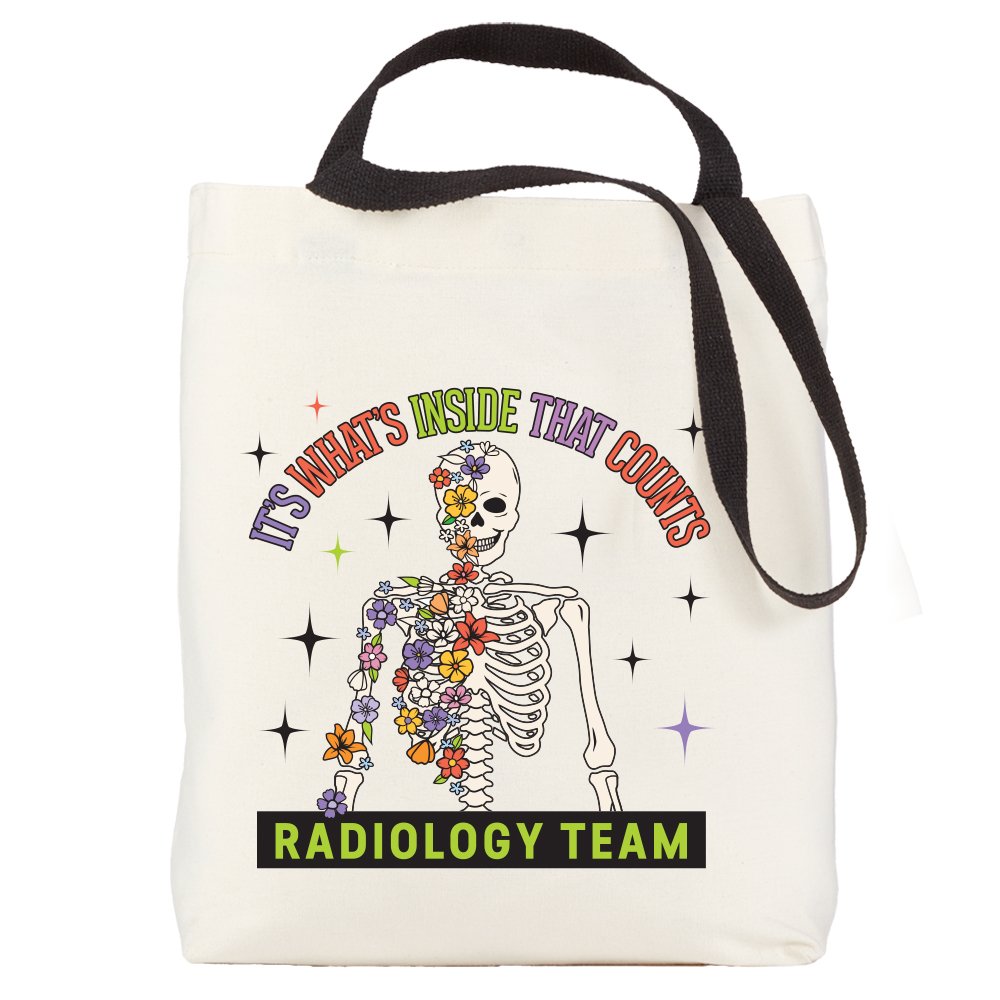 Radiology Team: It's What's Inside That Counts Venice Dual Carry Handle Reusable Cotton Tote Bag