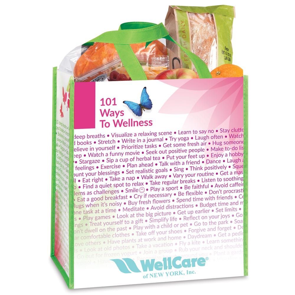 101 Ways To Wellness Non-Insulated Laminated Eco-Shopper Tote - Personalization Available