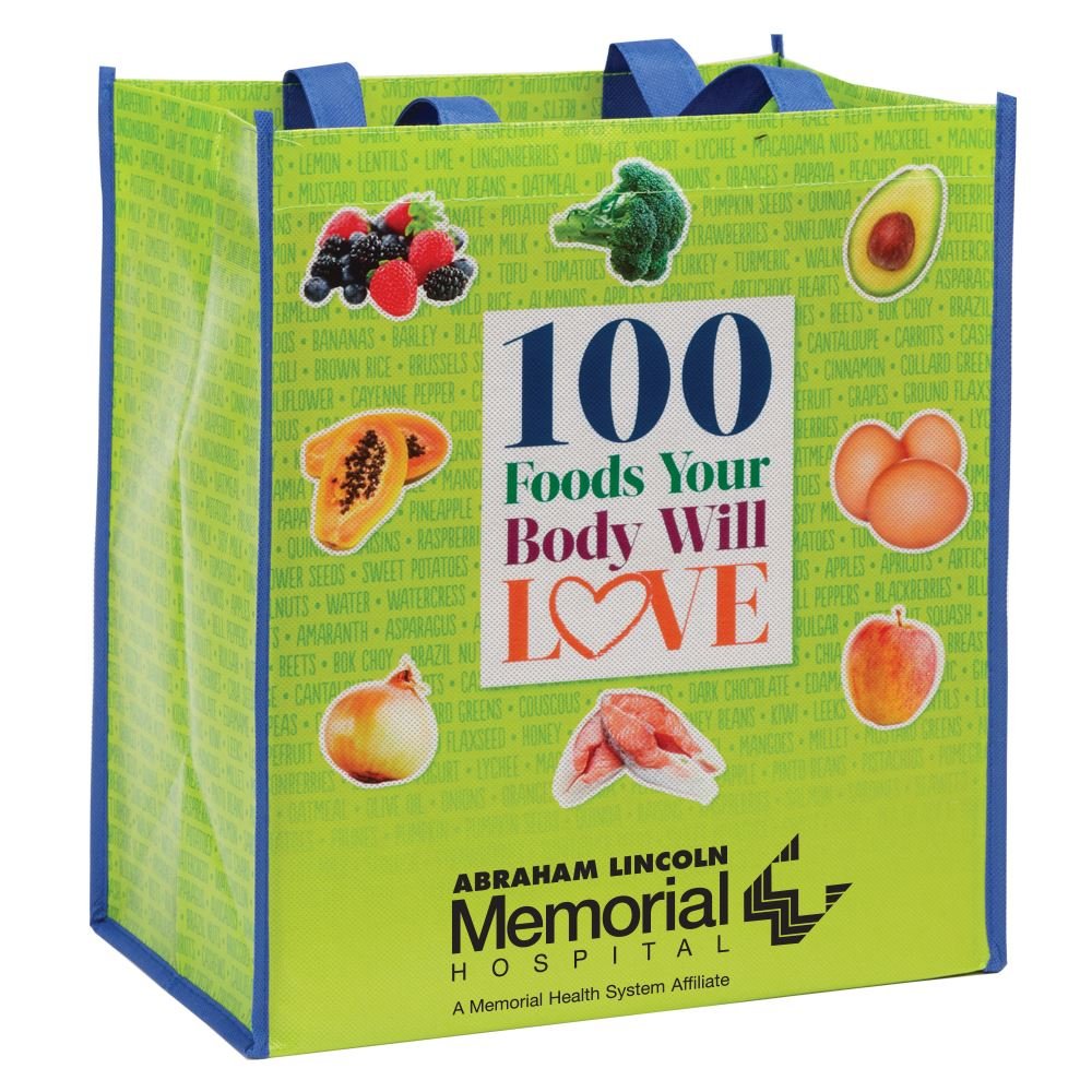 100 Foods Your Body Will Love Non-Insulated Laminated Eco-Shopper Tote - Personalization Available