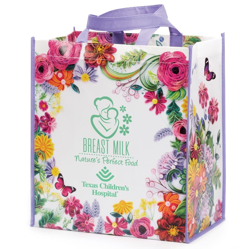 Breast Milk: Nature's Perfect Food Floral Non-Woven Laminated Tote Bag - Personalization Available