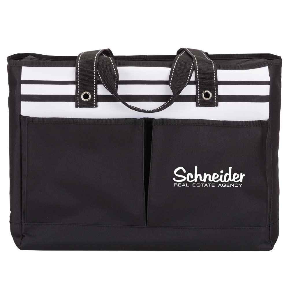 Black Traveler Two-Pocket Tote Bag - Personalization Available