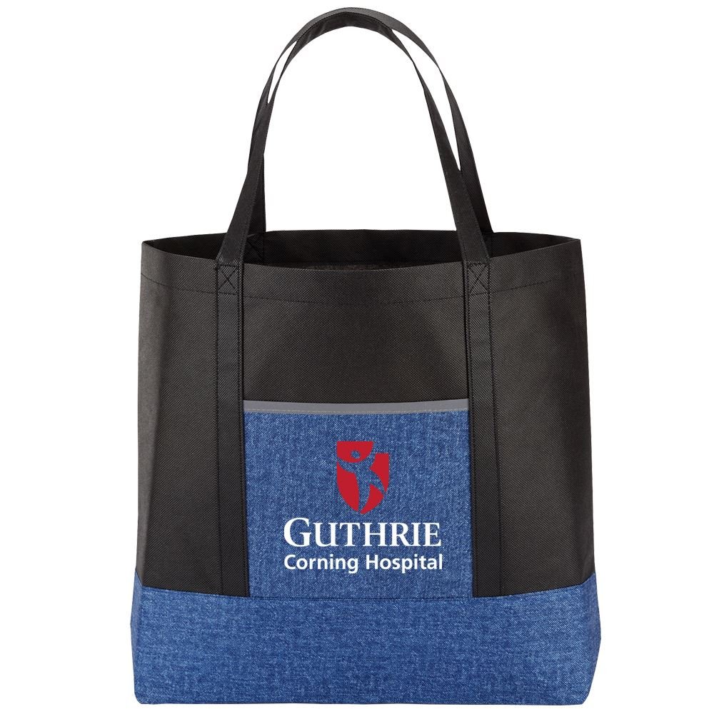 Blue Denim Non-Woven Tote Bag - Full Color Personalization Available