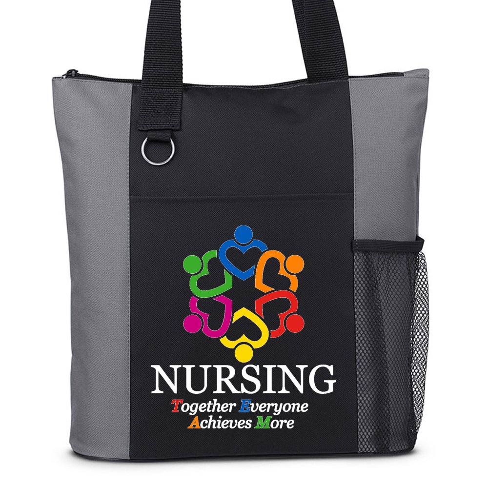 Healthcare Team Pride Gray Camino Heathered Tote Bag - Full-Color Personalization Available