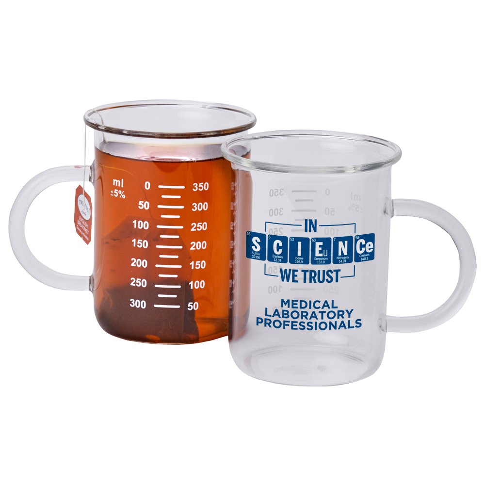 In Science We Trust: Medical Laboratory Professionals Glass Beaker Mug ...
