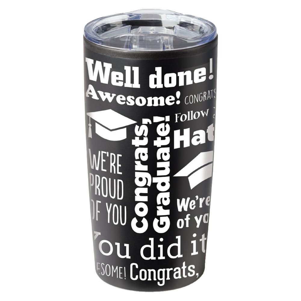 Black Congrats, Graduate! (Word Cloud) Teton Stainless-Steel Tumbler 20 oz.