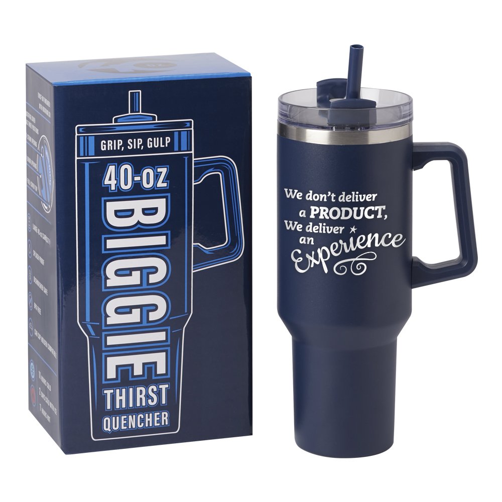 Customer Service: Integrity & Teamwork Drive Us Biggie Thirst Quencher Double-Wall Stainless-Steel Tumbler 40 oz. with Handle